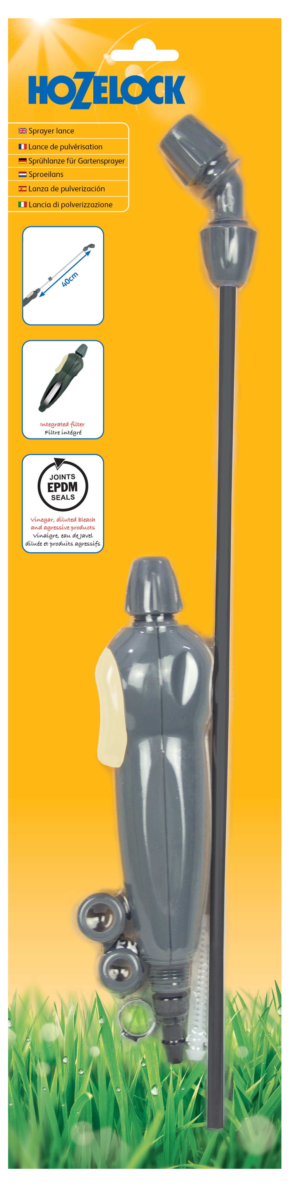 Lance complète pour pulvérisateurs compatibles vinaigre et eau de Javel (joints EPDM) - packaging