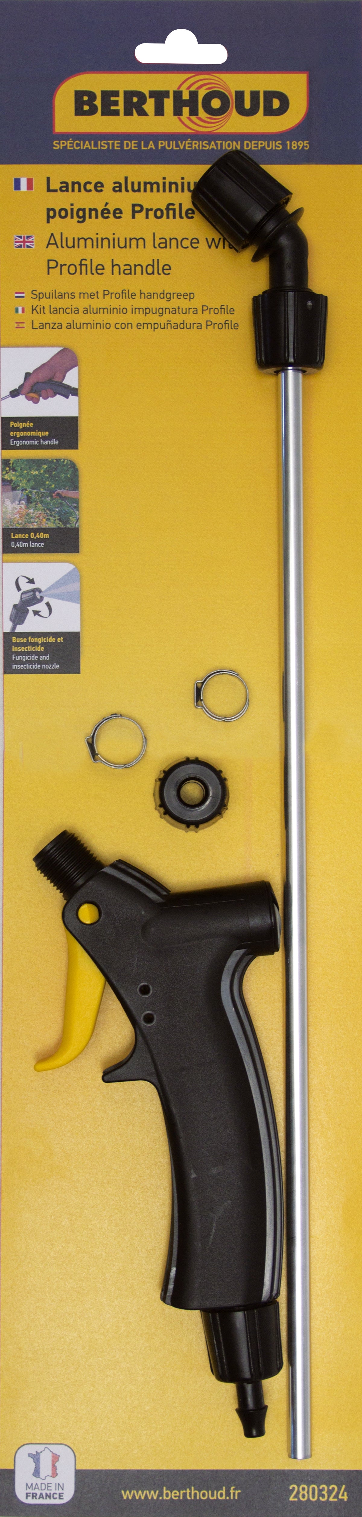 Lance aluminium avec poignée Profile (joints nitriles) - packaging
