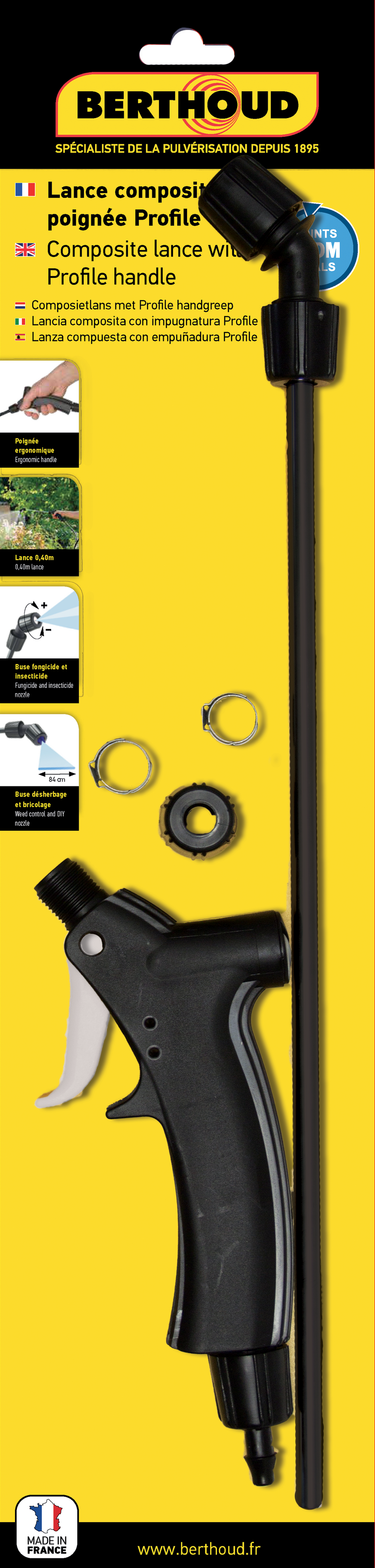 Lance composite avec poignée Profile (joints EPDM) - packaging