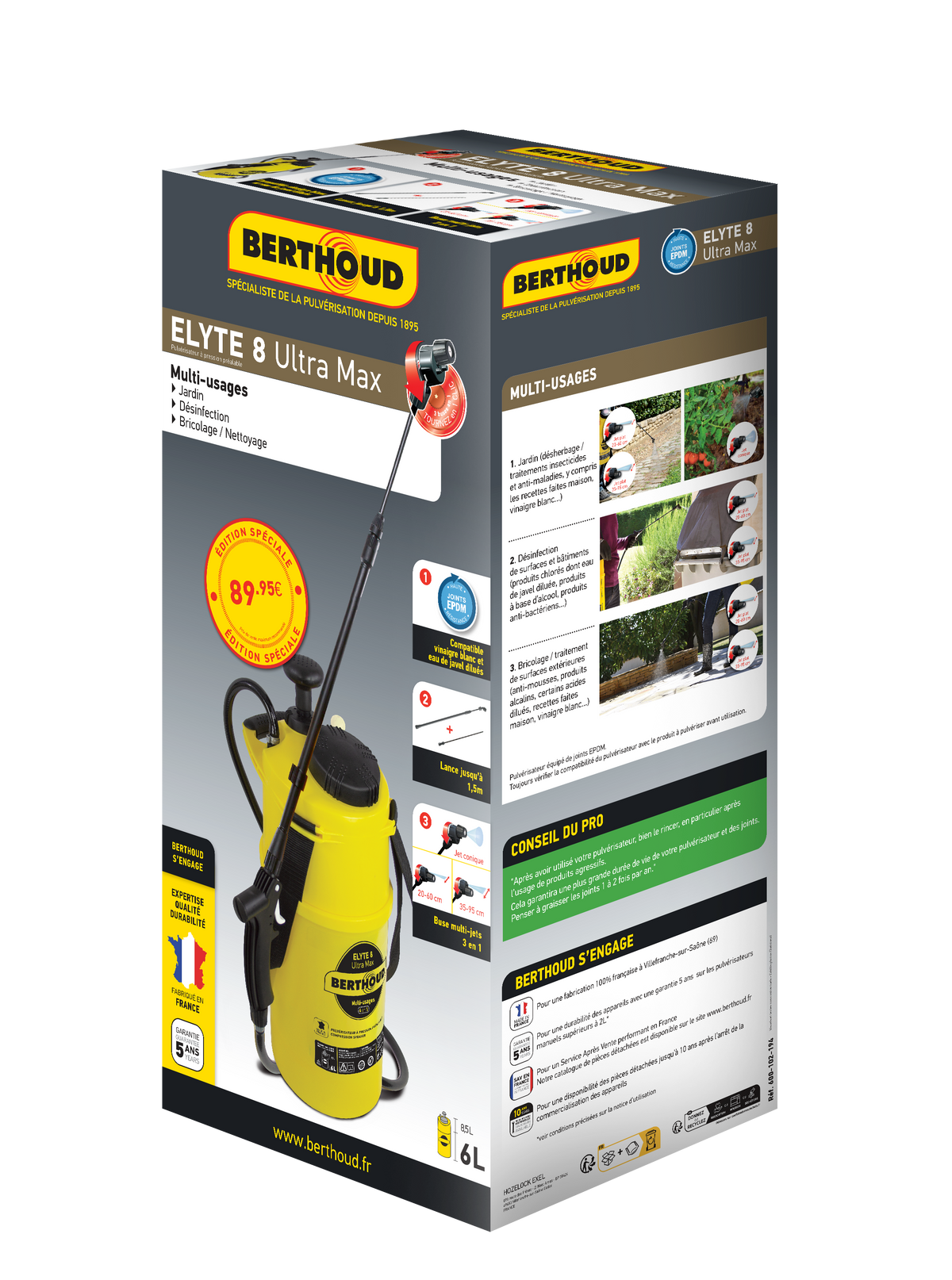 Elyte 8 Ultra Max avec lance 1,5m pour tous traitements - packaging